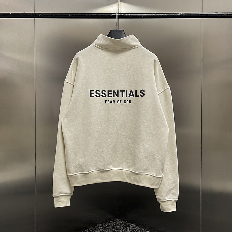 ESSENTIALS Half Zip Logo Sweatshirt